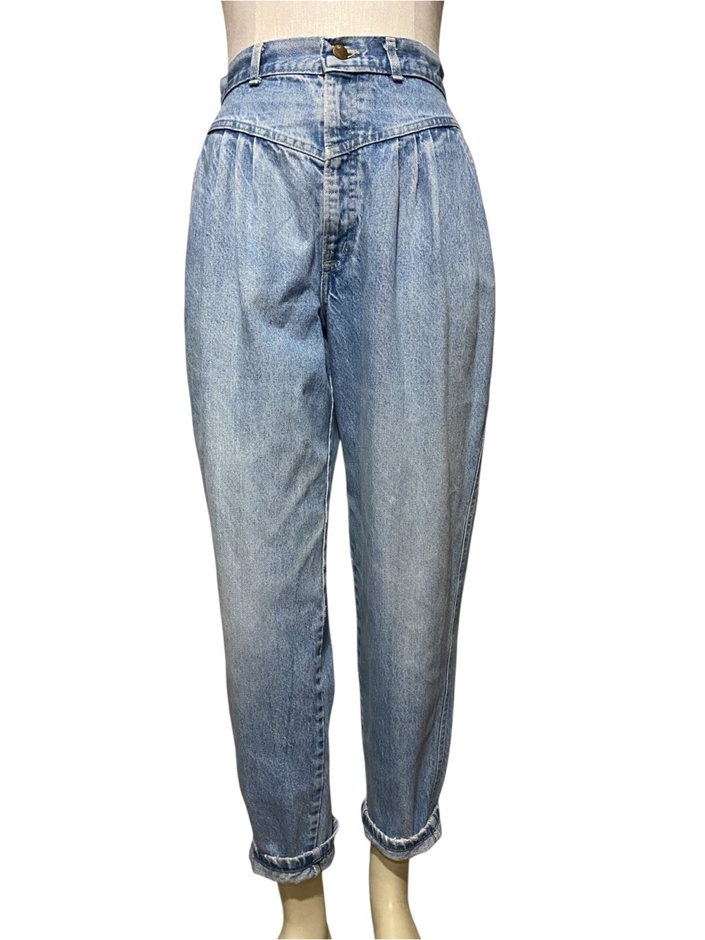 Vintage 80s Sunset Blues Light Wash Cotton Yolk Jeans 30 x 28 Normcore Americana - Picture 12 of 12